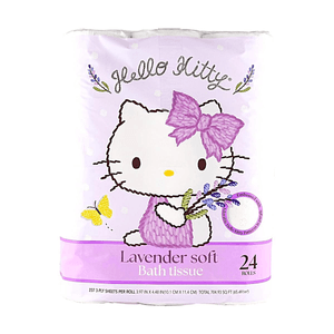 韩国ITC HELLO KITTY 薰衣草香卷纸 原生木浆柔软亲肤 家用厕所卷筒纸 24卷