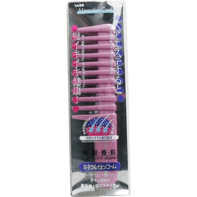 【日本直邮】 日本 日本其他 ベス工業 矿物离子梳子 软发型师 粉色 IO-452(1个)