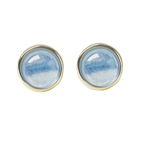 Gong Li Shang Xin Hai Lan Bao Ear Nails Women's Blue Gem Pure Silver Niche Design High End Earrings Moon Lan 6 * 6mm