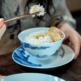 蓝印东方 相伴见山 景德镇青花陶瓷餐具碗盘 饭碗圆碗 米饭碗 4.5"