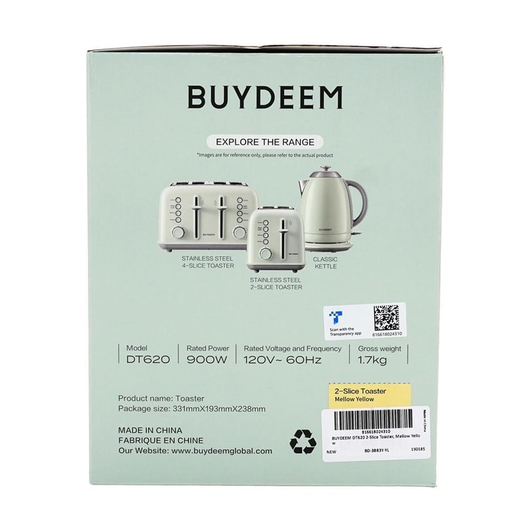 2구 스테인리스 스틸 토스터 DT620 옐로우 7