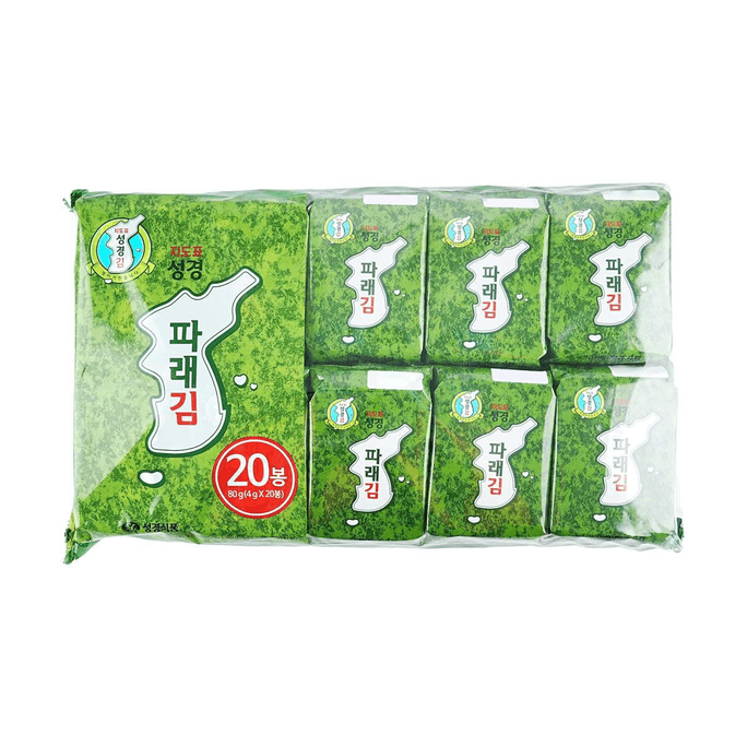 Seasoned Sliced Green Seaweed Laver 0.14oz*20pc