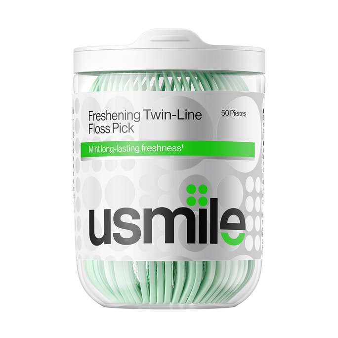 【美國直郵】 笑容加 USMILE 家用薄荷便攜裝清新牙線棒 50pcs*2盒