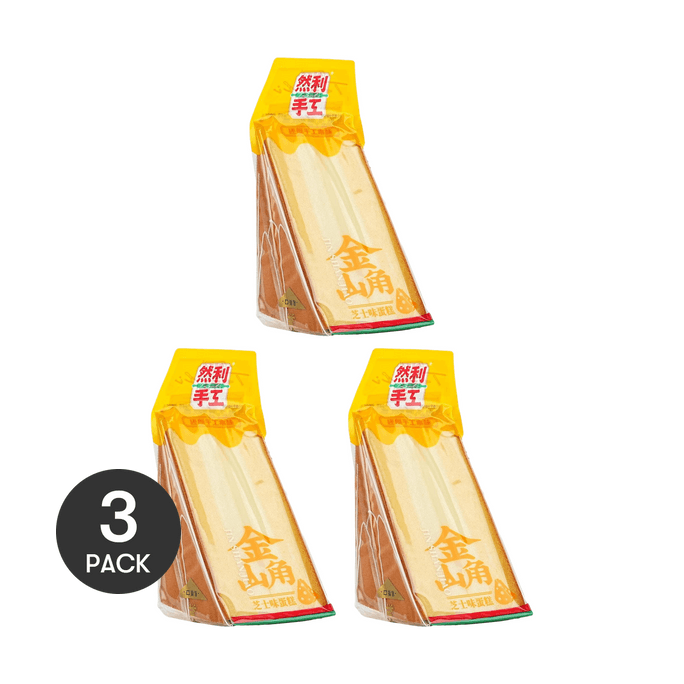 然利 金山角蛋糕 芝士味 95g*3【3包装】【早餐下午茶糕点】【产品包装袋保质期读法:日/月/年】