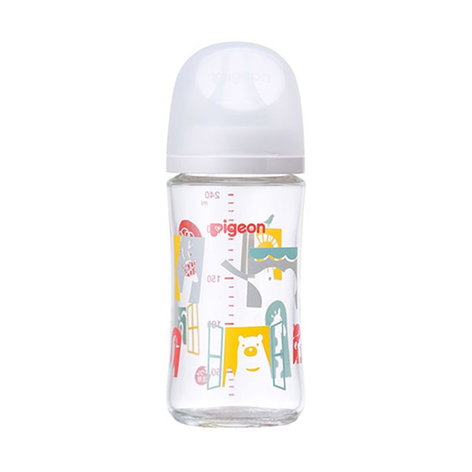 PIGEON Heat-Resistant Glass Feeding Bottle L 240ml animal