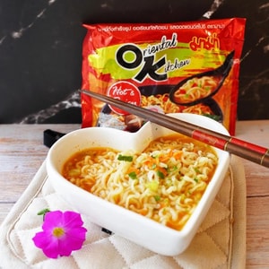 Oriental Kitchen Instant Stir-fried Noodles , Hot & Spicy Sauce , 3 oz *4【4 Pack】