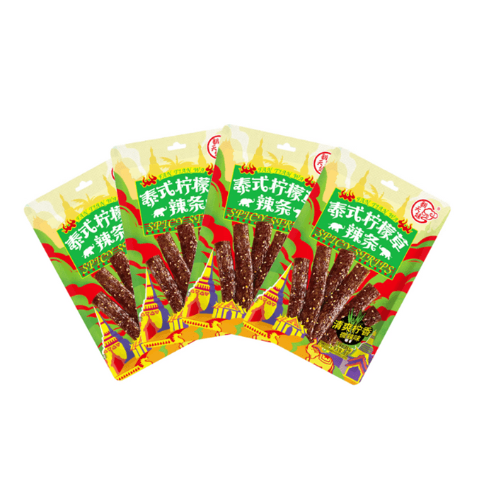 【中国直邮】 翻天娃 辣条泰式柠檬草辣条微辣58g*1袋