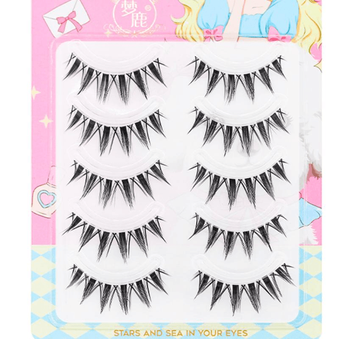 False eyelashes light mixed-race look girl group thick wild whole pair natural for female hair 6-13mm *1 piece