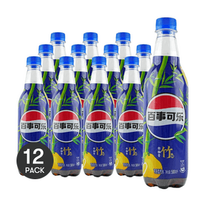 大陆版百事可乐 白柚青竹味汽水 瓶装 500ml*12【12瓶装】