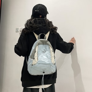 New Outdoor Hiking Sports Travel Waterproof Color Blocked Backpack Light Blue 20-35L