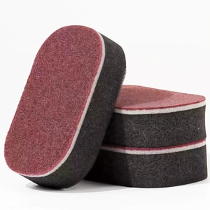  RHFJAKA 美国发货 3个装重型金刚砂海绵,砂纸擦拭海绵刷,神奇清洁海绵,用于去除烧焦的锅碗瓢盆污渍,厨房浴室清洁擦洗垫