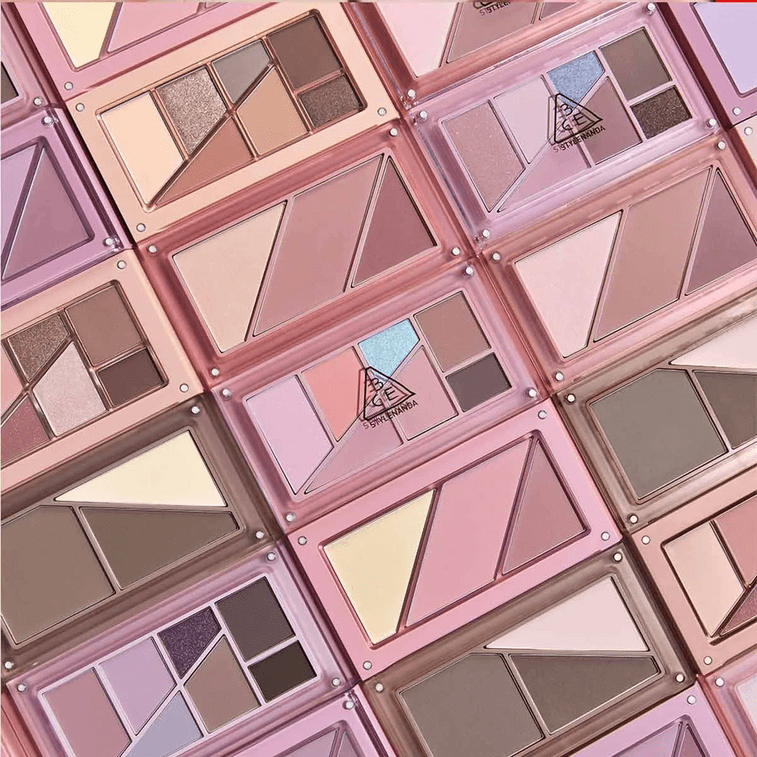 ​​韩国3CE 全能叠叠乐眼影盘 低饱和干净清透哑光闪片一体彩妆盘 7.5g #03 PINK HAZE 雨雾粉 3