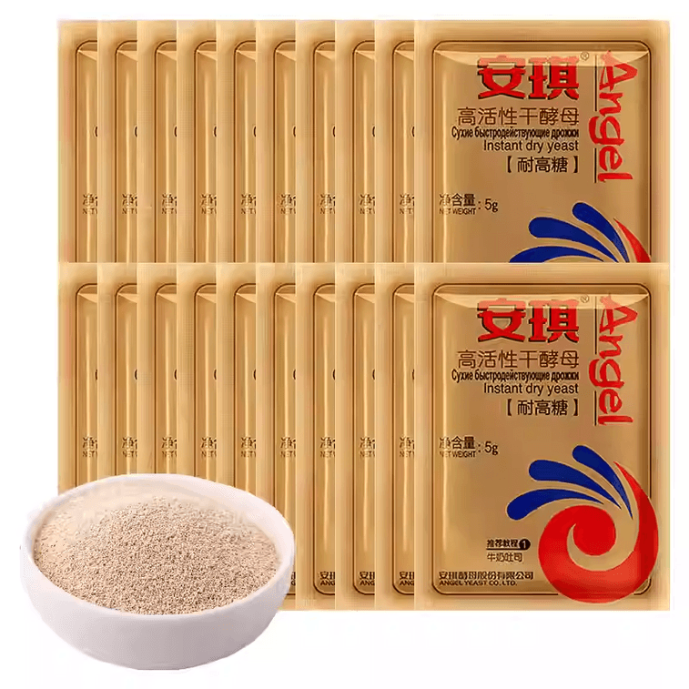  安琪 酵母耐高糖做麵包吐司的發酵粉包子饅頭5g*10包 4