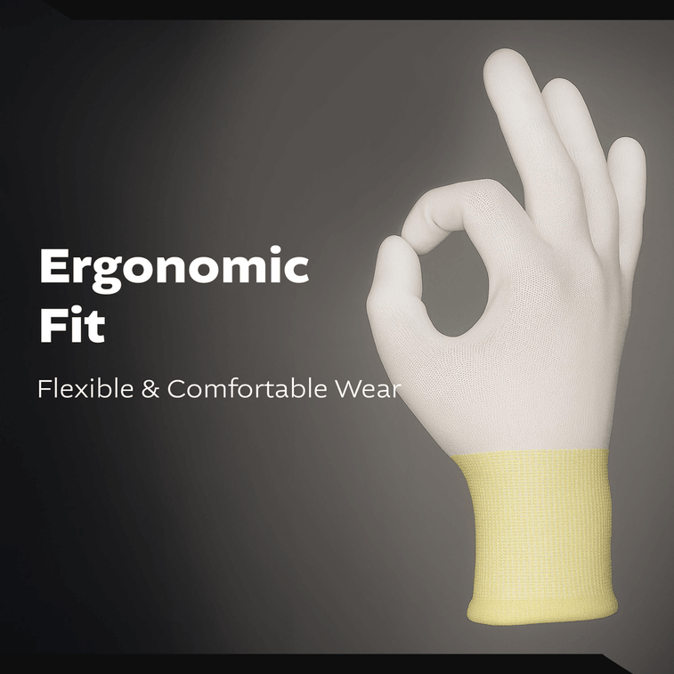 韓國 Kproduct4u 白色尼龍手套 白色PU頂塗 4種尺寸 5雙 M碼 6