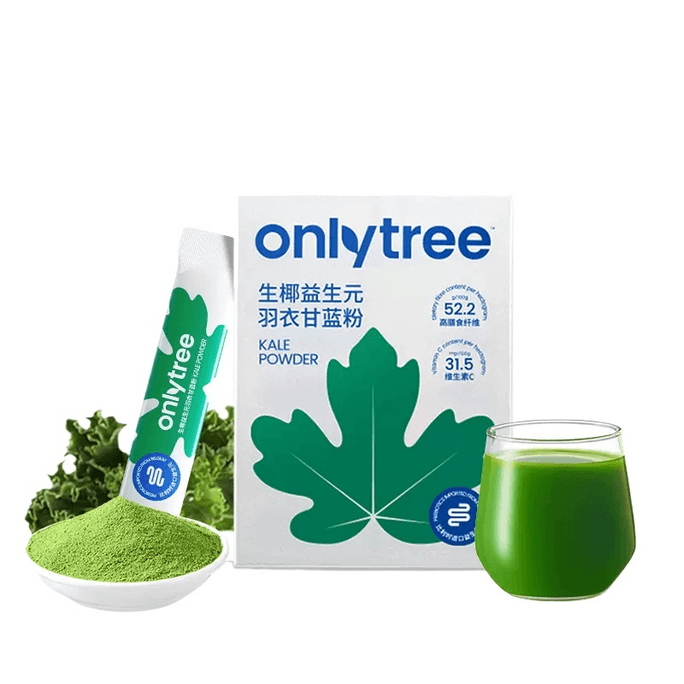 【中國直郵】onlytree凍乾益生元生椰羽衣甘藍粉30g*1盒