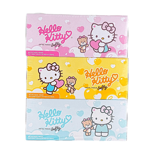 Product: Hello Kitty Soft Facial Tissues Disposable Gentle Skin Care 180 Sheets 3 Packs
