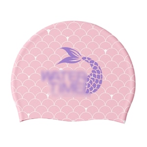 Oversized Long Hair Friendly Professional Silicone Mermaid Swim Cap Unisex Mermaid Series Pink Oversized Version 1 Piece