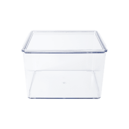 透明なプラスチック製の収納ボックスオーガナイザーコンテナ収納箱カバー付き15.5 x 19 x 13.3cm