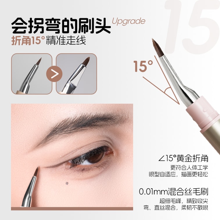 Weizi [Indispensable pour les débutants, bon maquillage] Crayon eye-liner de grande capacité version 2.0 améliorée, imperméable, anti-taches, double tête coudée D02 marron rétro, 145mg, 1 pièce 3