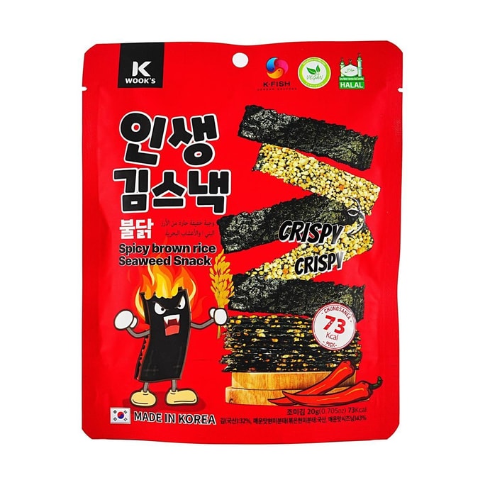 韩国CHUNGSANEA  K WOOK'S  糙米夹心海苔脆 辣味 20g