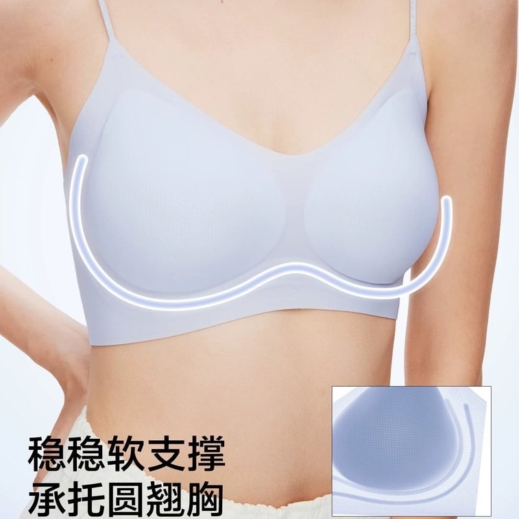 ハーバルファーストカラー レディースランジェリー クリームミルクホワイト サイズM 極薄冷却ストラップ 小胸用プッシュアップシームレスブラ 1枚パック 4
