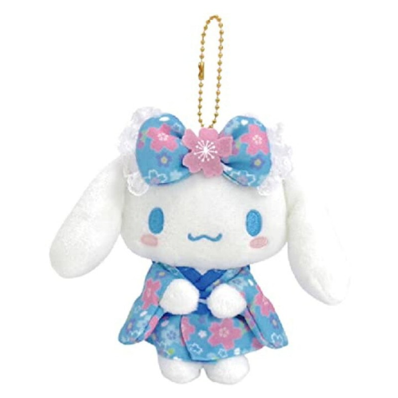 SANRIO Blue cherry blossom kimono cinnamon dog keychain (1 piece