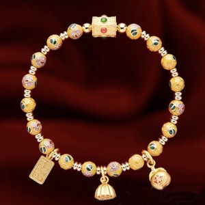 New Chinese Style Cloisonne Wealth Transfer Bracelet Cloisonne-Money Rolling In 6mm