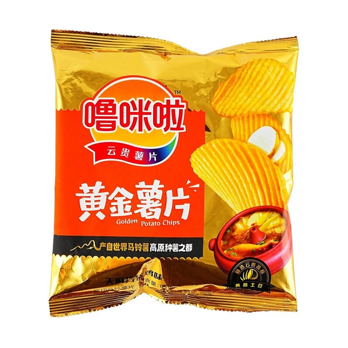 噜咪啦 云贵黄金薯片 天麻汽锅鸡味 65g【云南特产】【云贵高原黄心土豆原切】