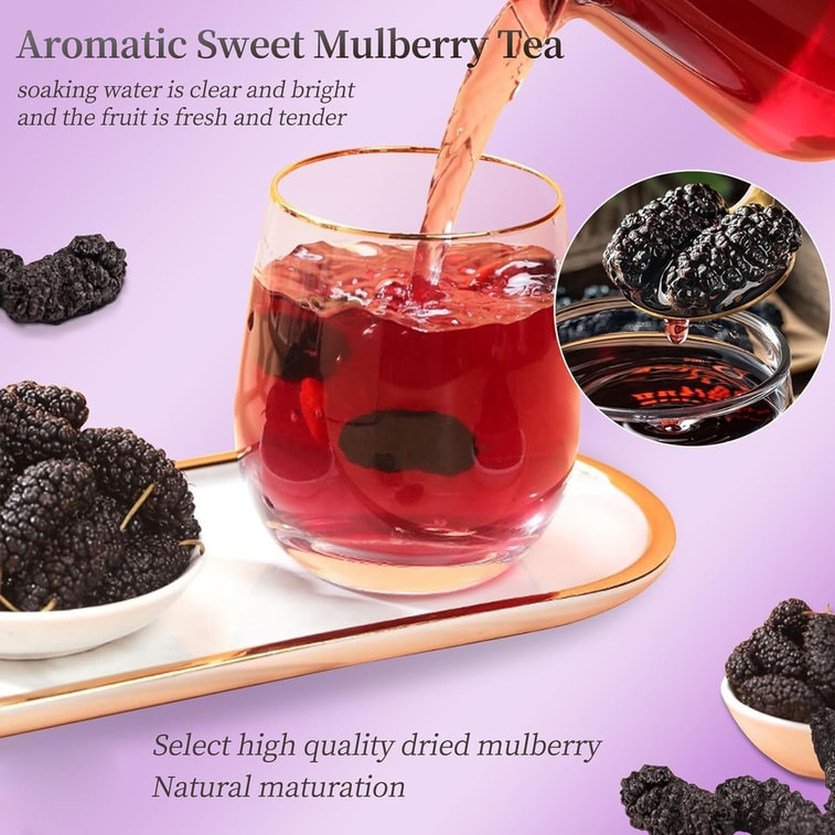 【Expédition directe du Canada】 Sivantha Mûre Noire 4,23 oz (120g) Thé aux fruits Mûres séchées au soleil Chaque bouchée est pleine d'anthocyanes, une douceur sans fard, un thé aux fruits sain et délicieux 5