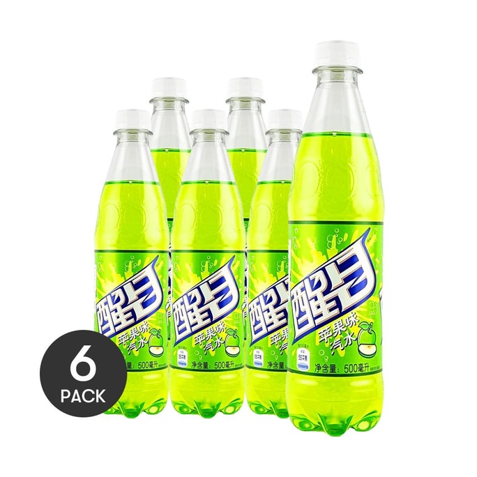 大陆版可口可乐 醒目 苹果味汽水 500mll *6【6份超值装】【童年怀旧汽水碳酸饮料】