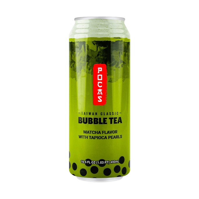 Matcha Boba Milk Tea with Bubble Tapioca Pearls, 16.5 fl oz