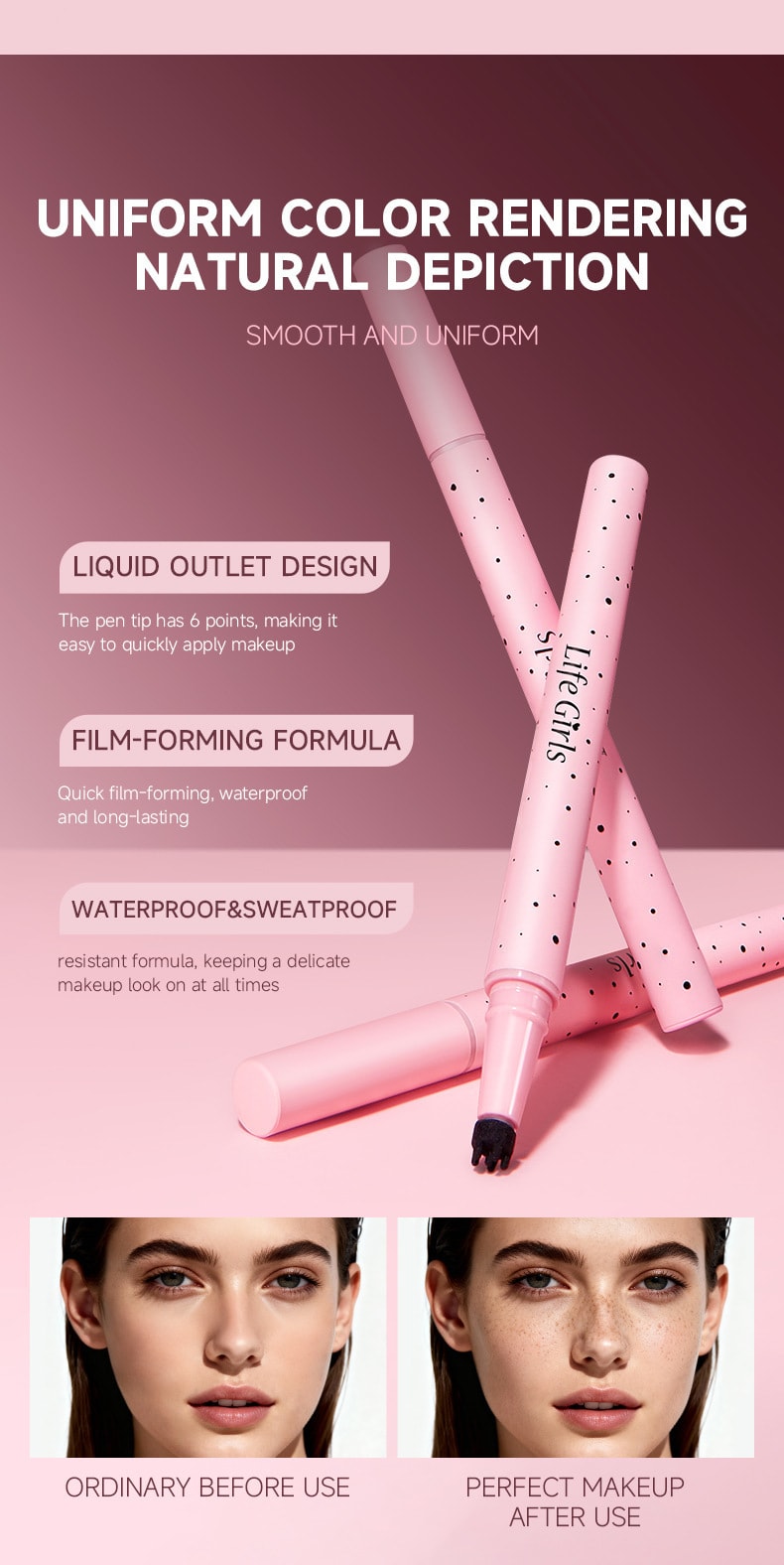 【中国直邮】 Sweet Mint 自然仿真雀斑笔显色防水雀斑点斑笔日杂欧美跨境彩妆一支