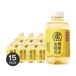 スイカズラの花と洋ナシ風味のドリンク、16.9液量オンス×15【15パック】【白砂糖0g、脂肪0g】