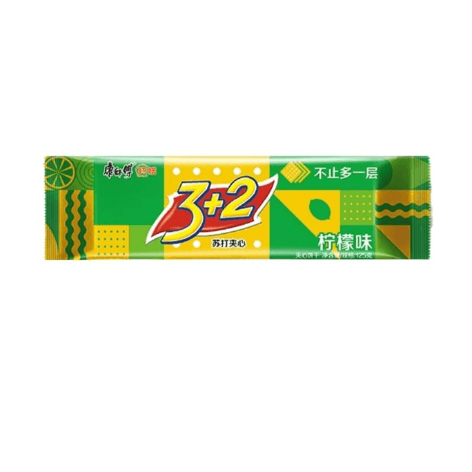  康師傅 3+2檸檬口味夾心餅乾 1包125g 美味甄選