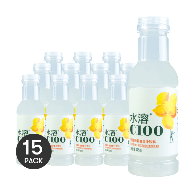 农夫山泉 水溶C100 柠檬味 复合果汁饮料 445ml*15【15瓶装】
