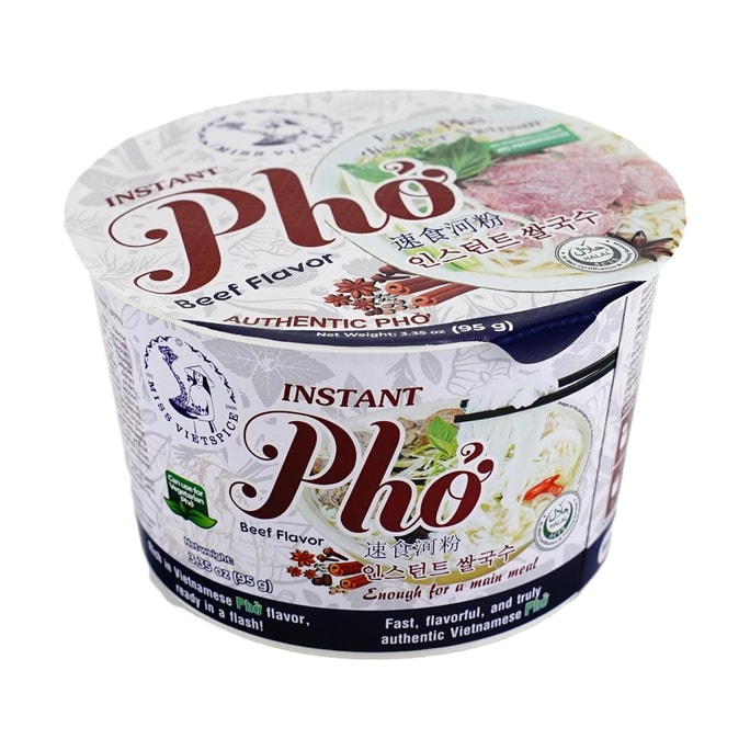 Vietnam Miss VietPho Instant Pho – Beef Flavor 3.35oz【Vietnamese Style】【Comfort Food】