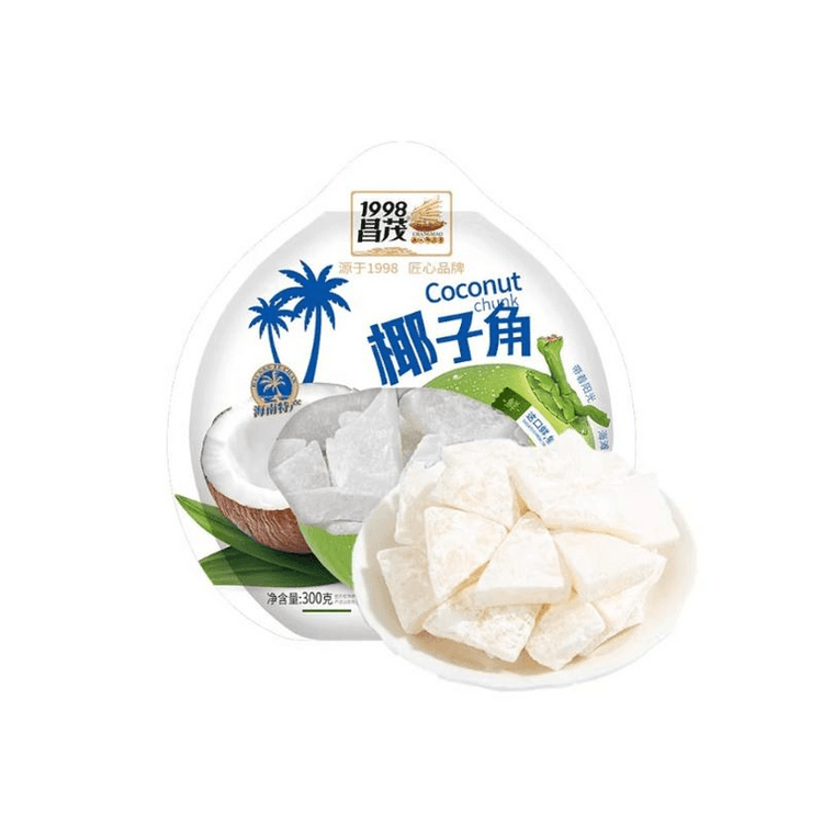 椰子出品⭐︎おまとめ7点 中国直邮】 昌茂海南特产椰子角3果脯肉块椰子片干休闲300g*1袋- 亚米