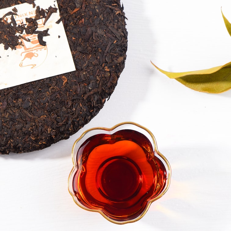 仁馨昌雲南プーアル茶 熟茶ケーキ 2020 南西の魅力 357g 孟海風味 熟プーアル茶 6