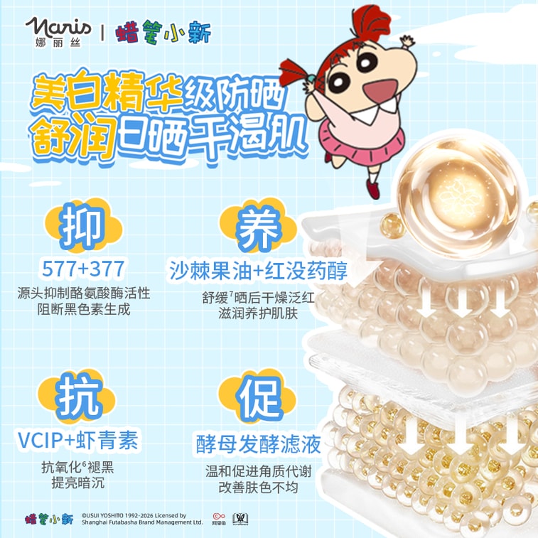 日本 NARIS UP 娜丽丝 防晒水喷雾美白款 敏感肌儿童可用 SPF50+ PA+++  蜡笔小新联名款 90ml 3
