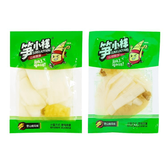 [중국 직배송] 죽순 샘플, 매콤하고 아삭한 죽순, 죽순 채썰기 및 슬라이스, 100g (4팩) [매콤하고, 새콤하고, 아삭하고, 신선하고 맛있는] 건죽순, 바로 먹을 수 있는 대용량, 간편한 채식 간식, 100g*1