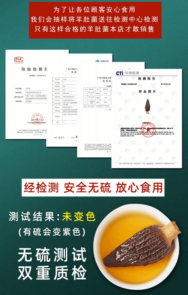 【中国直邮】 醉语阁 野生菌羊肚菌干货云南纯菇蘑干牛肚菌真头茬剪柄野生菌羊肚菌4-6cm净重60g1袋