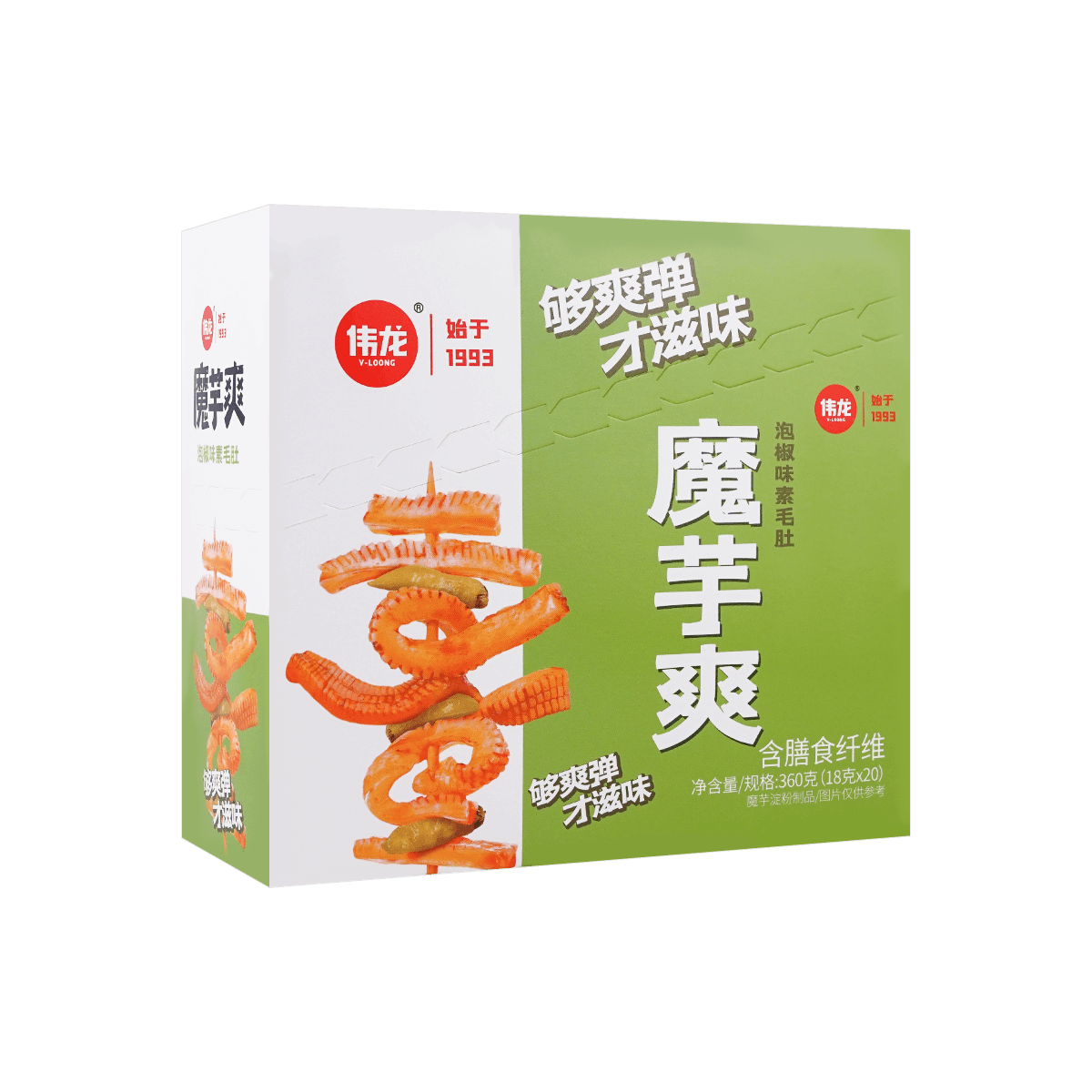 国货好味vloong伟龙魔芋爽泡椒味350g怎么样