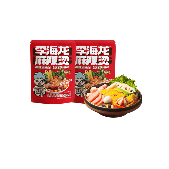 【中國直郵】 李海龍 【兩份超值裝】經典東北老式麻辣燙麵 特辣 437g*2袋 鮮香濃湯速食冒菜 懶人必備袋裝煮食食品