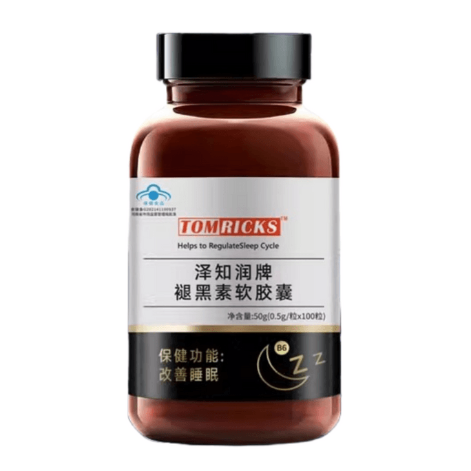 【中國直郵】 蘊康坊精選 TomRicks褪黑素安瓶助眠褪黑素睡眠片改善睡眠維生素B6 100粒