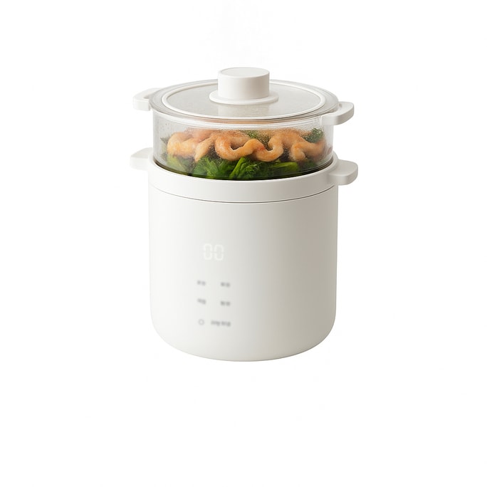 Mini 2-Cup Rice Cooker Electric 24H Preset & Keep Warm With Steamer 100-120V