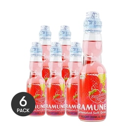 라무네 탄산음료, 마블 소다, 딸기맛, 6.76 fl oz *6개입【6팩】