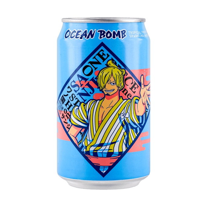 【文斯莫克·山智形象】台灣OCEAN BOMB×海賊王聯名 風味氣泡水飲料 熱帶水果風味 330ml【動漫好物】