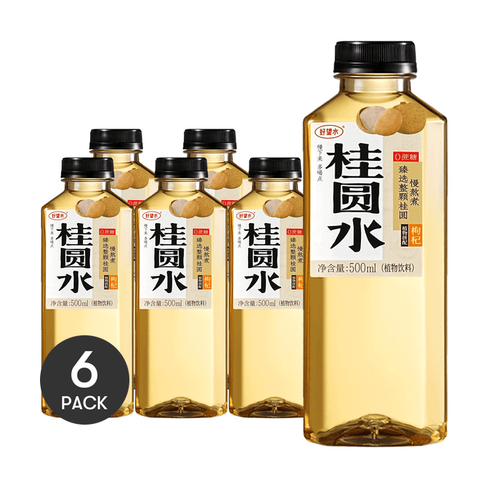 好望水 桂圓水 枸杞紅棗植物飲料 500ml *6【6份超值裝】【0蔗糖0脂肪】【乾淨配料】【益氣補血】
