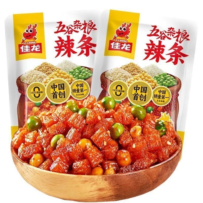 佳龍 五穀雜糧辣條 辣片 豆製品 225g【內10包】網紅爆款解饞小零食【豌豆與辣條的碰撞】混合口味