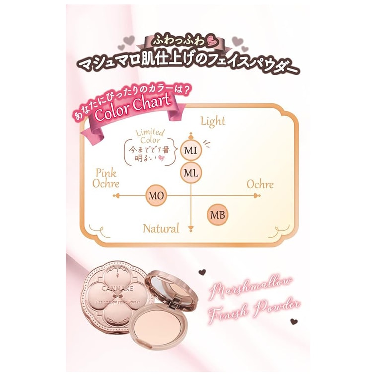 【日本直邮】 日本 CANMAKE 井田 棉花糖 控油定妆蜜粉饼 微闪透白肤色  #ML 10g 4